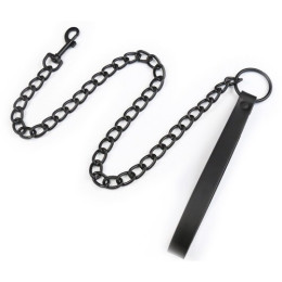 Классический ошейник из искусственной кожи с поводком