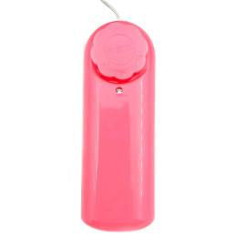 Розовая анальная втулка с вибрацией и бурым хвостиком 53 см