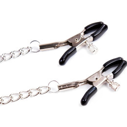 Силиконовый кляп фуксия с зажимами для сосков