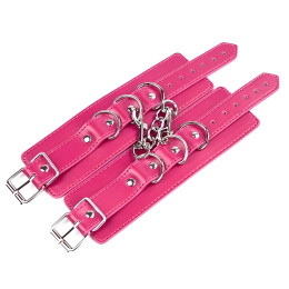 Малиновые БДСМ наручники с цепочкой