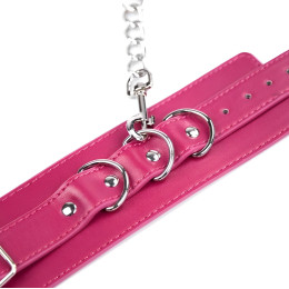 Малиновые БДСМ наручники с цепочкой