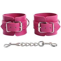Малиновые БДСМ наручники с цепочкой