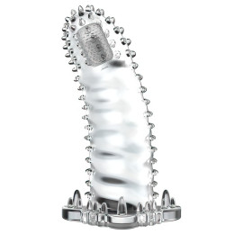 Прозрачная вибронасадка на пенис Brave Man 14 см