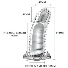 Прозрачная вибронасадка на пенис Brave Man 14 см