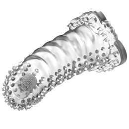 Прозрачная вибронасадка на пенис Brave Man 14 см