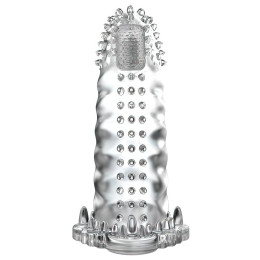 Прозрачная вибронасадка на пенис Brave Man 14 см