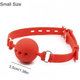 Силиконовый дышащий кляп-шар red M