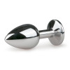 Анальная пробка из стали с кристаллом розового цвета Silver Clear Rosebud L