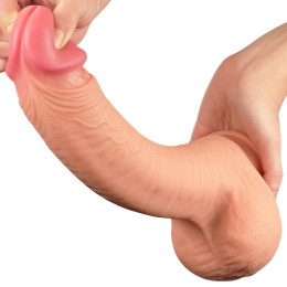 Фаллос-реалистик на присоске с мошонкой Nature Cock Dual Layered 30 см