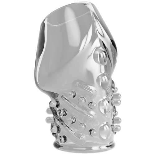 Рельефная насадка на пенис с открытой головкой Pretty Love Matias прозрачная