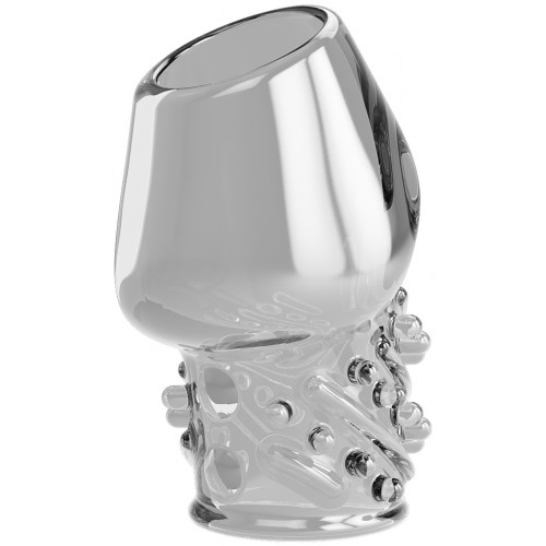 Рельефная насадка на пенис с открытой головкой Pretty Love Matias прозрачная