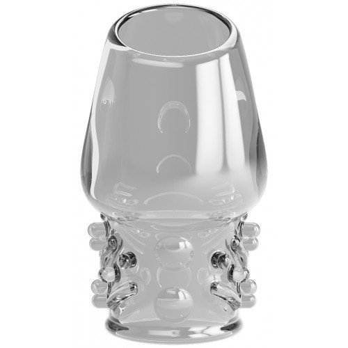 Рельефная насадка на пенис с открытой головкой Pretty Love Matias прозрачная