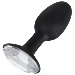 Анальная пробка с кристаллом Diamond Silicone Plug черная