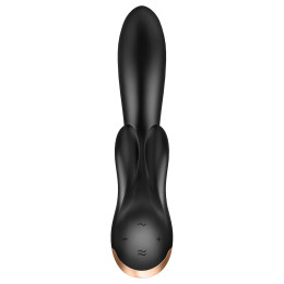 Смарт-вибратор с клиторальным стимулятором Satisfyer Double Flex черный