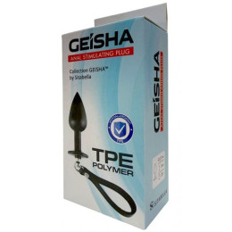 Черно-красная анальная втулка с ремешком из натуральной кожи Sitabella