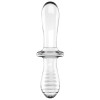 Двусторонний фаллос из стекла Satisfyer Double Crystal прозрачный 20 см