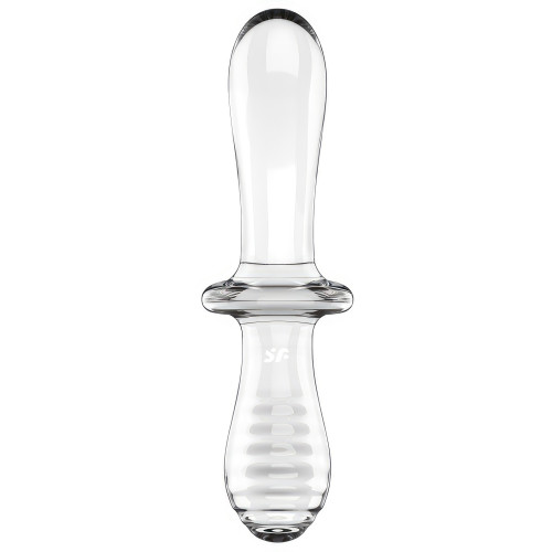 Двусторонний фаллос из стекла Satisfyer Double Crystal прозрачный 20 см