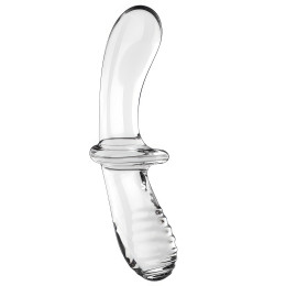 Двусторонний фаллос из стекла Satisfyer Double Crystal прозрачный 20 см