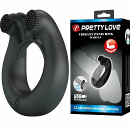 Перезаряжаемое эрекционное виброкольцо Vibrant Penis Ring Dahlia
