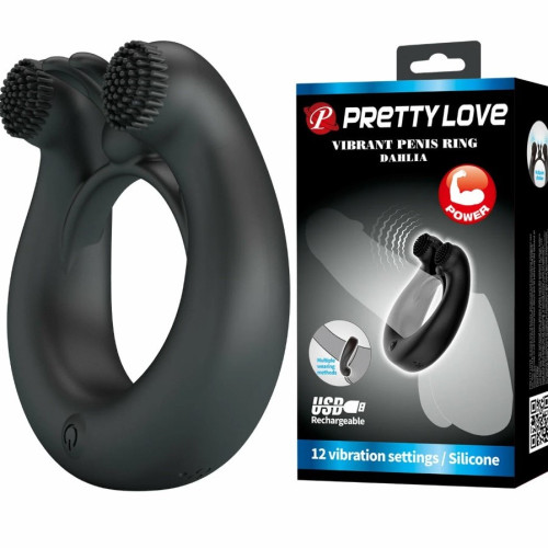 Перезаряжаемое эрекционное виброкольцо Vibrant Penis Ring Dahlia