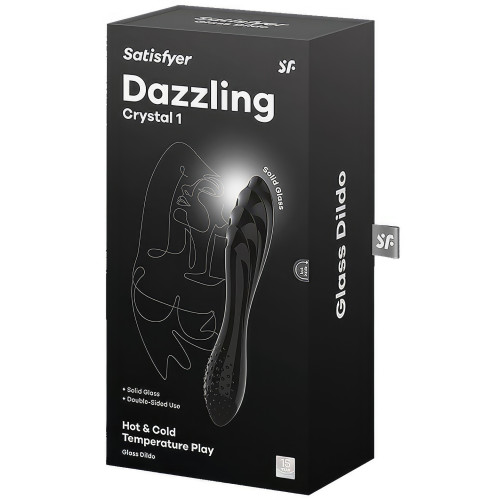 Двусторонний фаллос из стекла Satisfyer Dazzling Crystal 1 черный 18 см