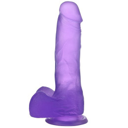 Фиолетовый фаллос Jelly Studs Crystal Dildo Medium 18 см