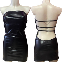 Мини-платье с открытой спиной черное