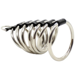 Семь эрекционных колец из стали на ремешке