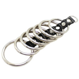 Семь эрекционных колец из стали на ремешке