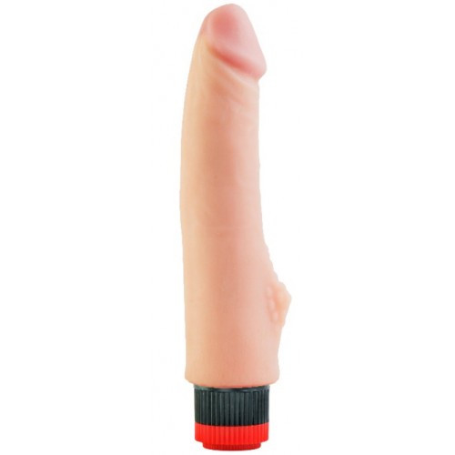 Реалистичный вибратор со стимулирующим отростком телесный 22 см