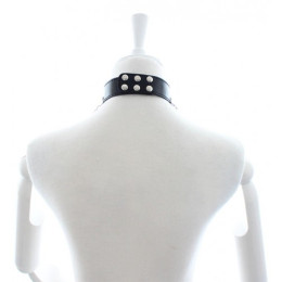 Черный БДСМ ошейник с длинными цепями