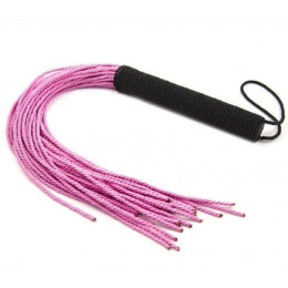 Мягкая розовая плеть с черной рукоятью 48 см