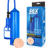 Вакуумная помпа с реалистичной насадкой Sex Expert синяя