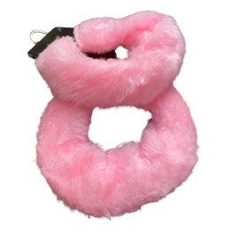 Металлические наручники с розовым мехом