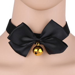 Черный ошейник-чокер с бантиком