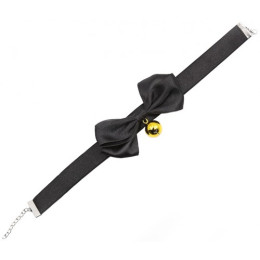 Черный ошейник-чокер с бантиком