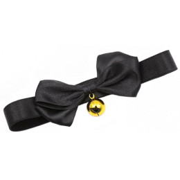 Черный ошейник-чокер с бантиком