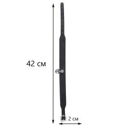 Чёрный ошейник декорированный металлическим колокольчиком