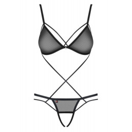 Сексуальное черное боди на бретелях с доступом L/XL