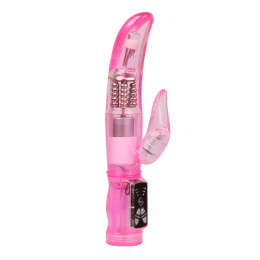 Вибратор Hi-Tech с ротацией и клиторальным стимулятором Happy Angel