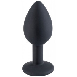 Черная силиконовая пробка с прозрачным кристаллом S