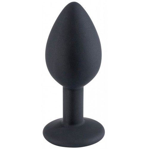 Черная силиконовая пробка с прозрачным кристаллом S