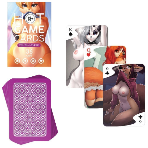Эротические игральные карты Hot Game Cards Хентай Фурри 36 карт
