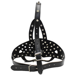 Лицевой БДСМ бондаж с кляпом-затычкой и шипами