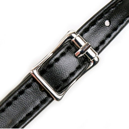 Черный кляп-шар из силикона на тоненьком ремне