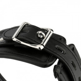 Мягкий ошейник с поводком черный