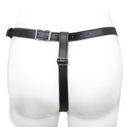 Черные БДСМ трусики декорированные цепочками