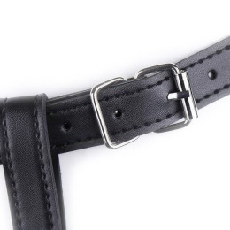 Черные БДСМ трусики декорированные цепочками