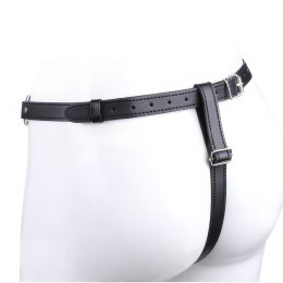 Черные БДСМ трусики декорированные цепочками