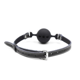 Черный силиконовый кляп-шар М